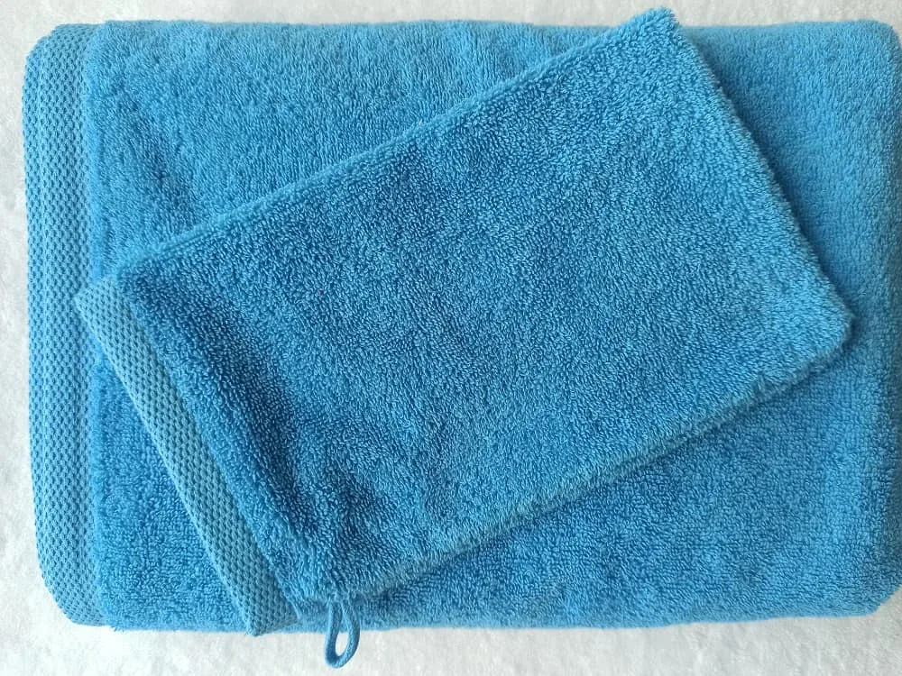 Gant de toilette bleu