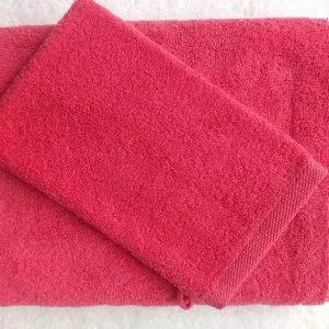 Gant de toilette rose corail
