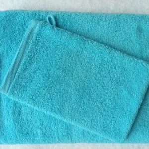 Gant de toilette turquoise